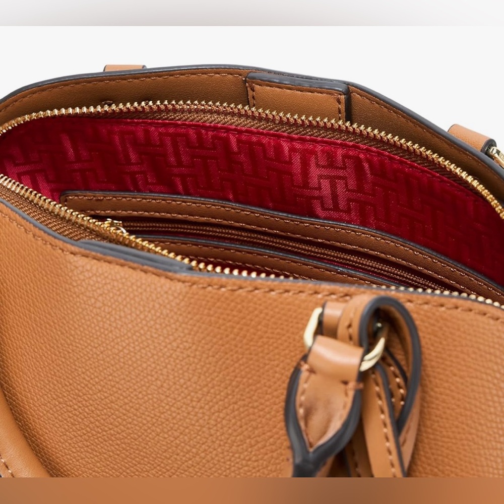 Halston NWT Quincy Tan Satchel with Gold Hardware - Picture 4 of 14